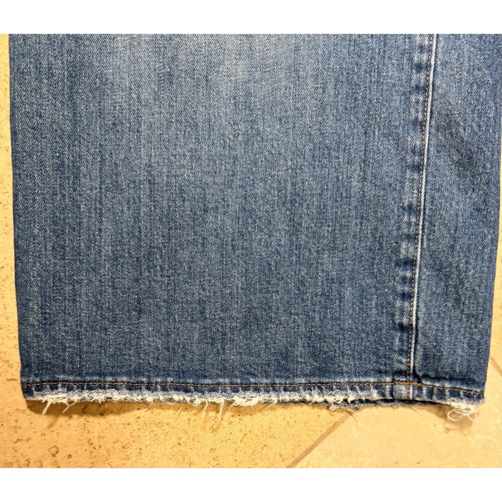 Madewell Wide-Leg Crop Jeans Medium Finney Wash Size 31 Raw Hem Light Distress - Picture 8 of 12